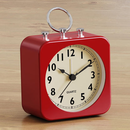 AYRELY® Small Metal Alarm Clock, Desk and Table Clock for Travel