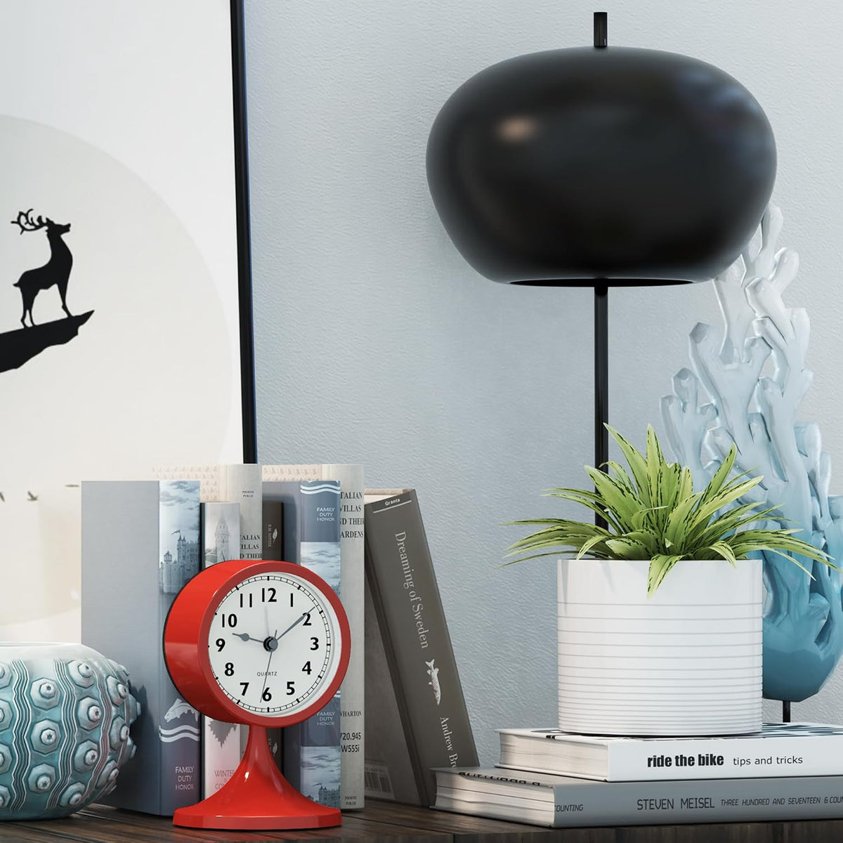 AYRELY® 3" Analog Alarm Clock, Retro Small Clock, Desk Clock for Bathroom