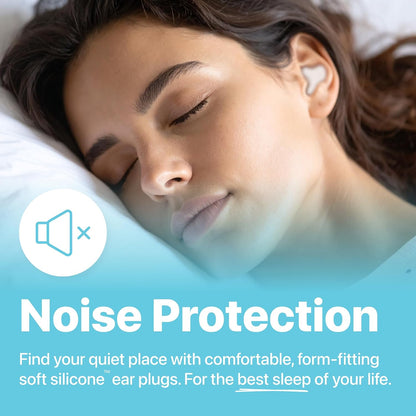 Whisper Ear Plugs (42 pcs) | Soft Silicone | Reusable Silicone Ear Plugs for Swimming, Sleep, Travel, Noise & Snoring | Moldable Comfort Fit Wax Earplugs for Sleep | Waterproof Swim Ear Plugs Adults