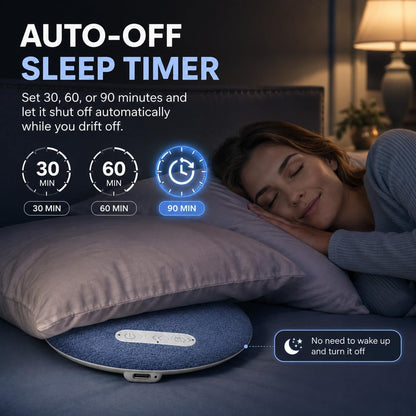 Pillow Speaker for Sleeping, 2026 Mini Bluetooth Pillow Speakers, Ultra-Thin Under Pillow Speaker with White Noise Machine Timer, Wireless Sleep Aid for Stereo Bass, Sleep Music
