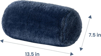 Berkshire Cervical Neck Roll Pillow with Extra-Fluffy™ Removable Cover, Multi-Purpose Bolster Cushion for Couch, Office & Travel, One Size 13.5" x 7.5", Smoke