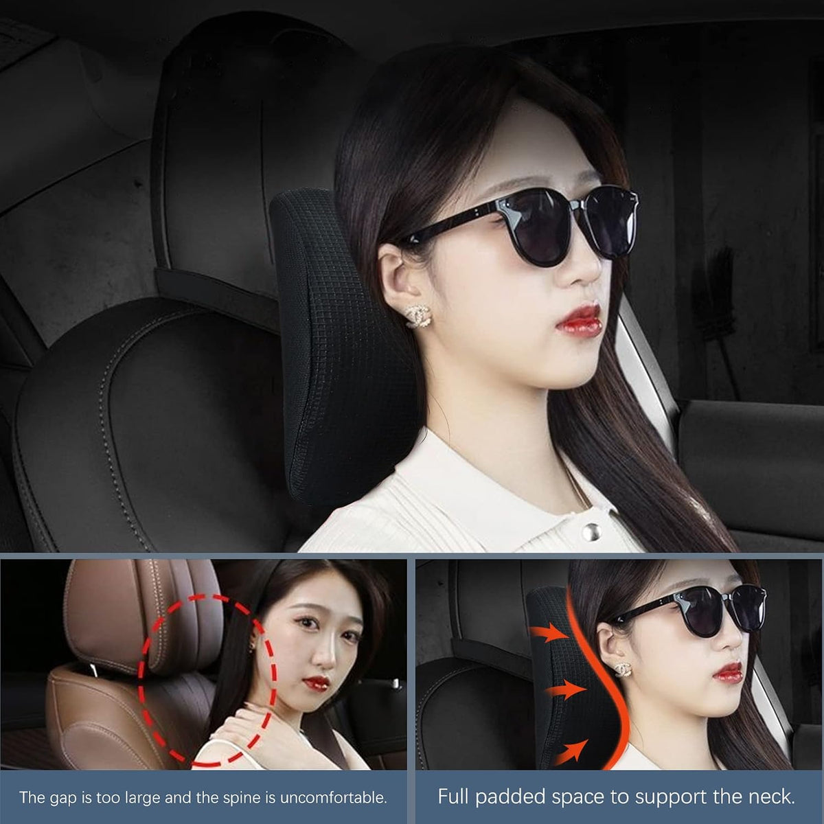 SPRFUFLY Make Relaxing Car Headrest Pillow, Car Neck Pillow for Driving