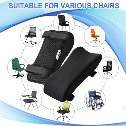 Dokicat Ergonomic Memory Foam Office Chair Armrest Pads, Gaming Chair Arm Rest Cover Pillow, Elbow Support Cushion for Computer, Wheelchair and Desk Chairs (Set of 2)
