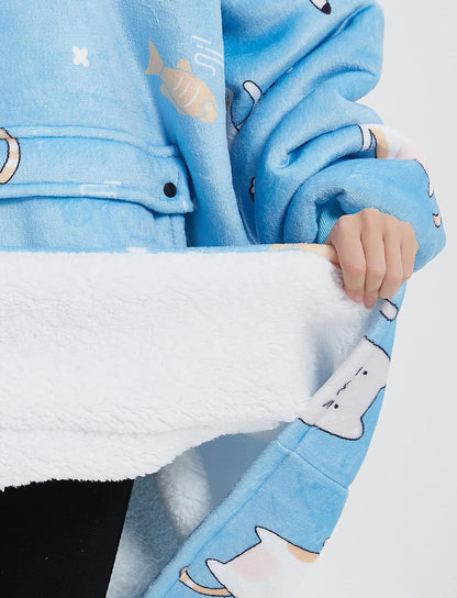 Wearable Blanket Hoodie for Adults With Pocket Strawberry Hoodie | Sherpa, Fuzzy Blanket Hoodie, Oversized Sweatshirt Blanket, Kangaroo Pouch, Cute Birthday Gifts for Sister, Cute Stuff