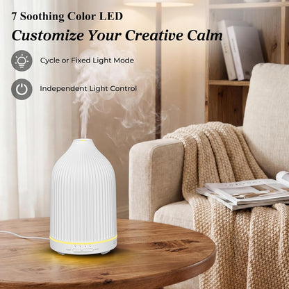 URPOWER 300mL Essential Oil Diffusers for Home Aromatherapy Diffuser | Up to 10 Hrs High/Low Mist Settings Quiet Diffuser Oil Machine Humidifiers Ideal for Bedrooms Living Rooms & Home Offices