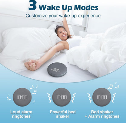 REACHER Super Loud Vibrating Alarm Clock for Heavy Sleepers Adults Teens