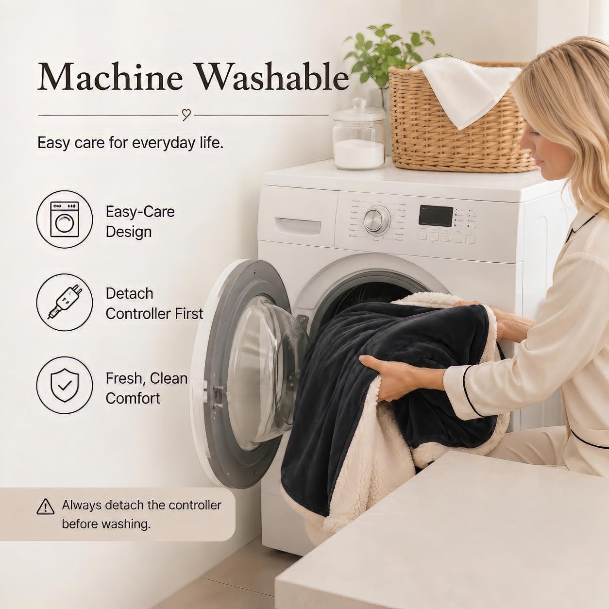 Electric Heated Blanket Full Size 72"x84" – Light Gray | ETL for Safe Overnight, 4 Heat Settings & 10H Auto Off, Dual-Sided Microplush Sherpa for Home Night, Machine washable
