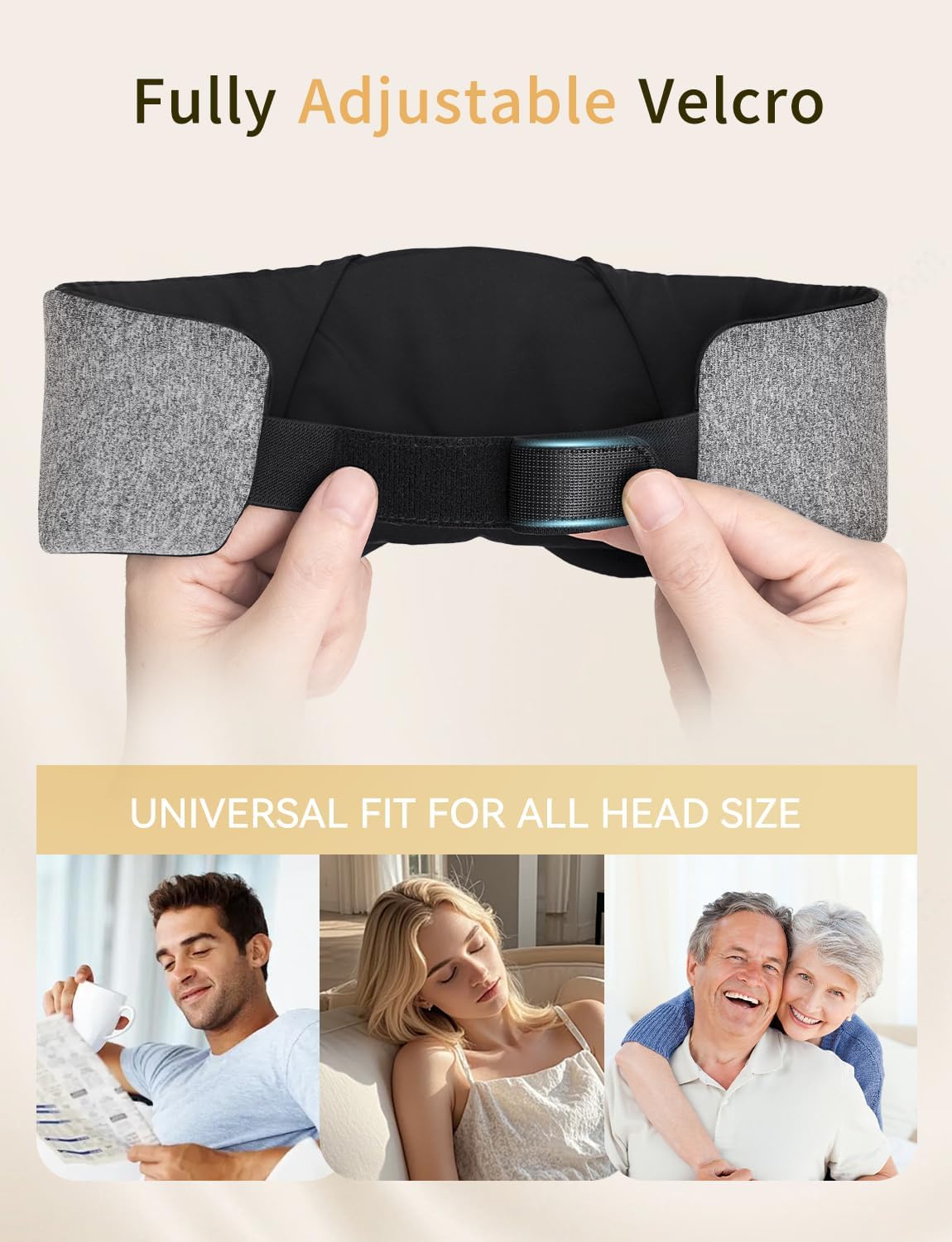 Sleep Headphones Bluetooth 6.0 Sleep Mask for Side Sleepers, 20H Playtime