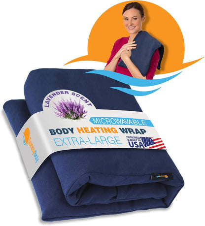 SunnyBay Extra Large Heating Pad, 10x24 inch, 2.8 lb, Navy Blue