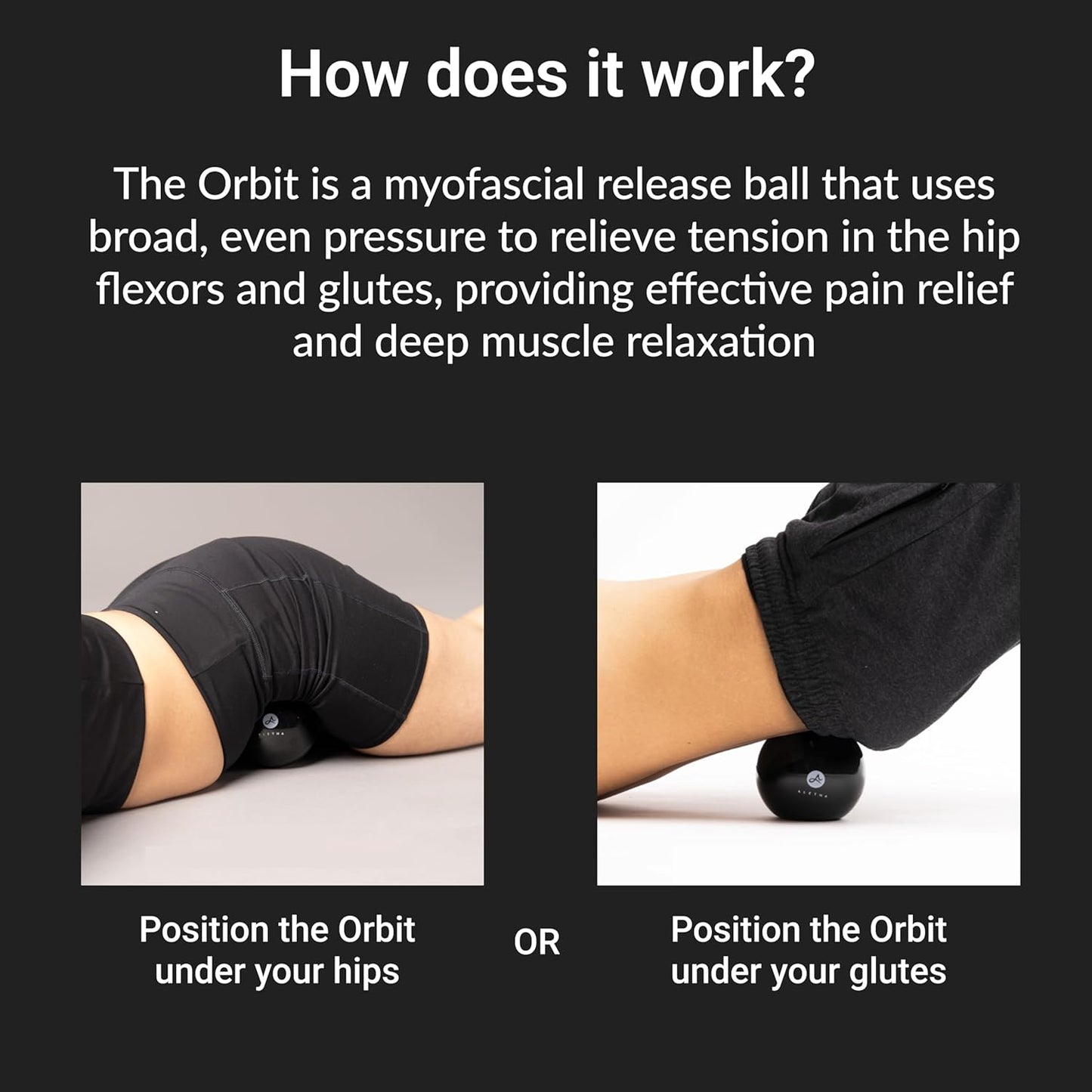 Aletha - Hip Flexor Release Ball By The Original Inventor of The Hip Hook™ | Psoas Massage Ball for Pain Relief & Trigger Point Muscle Therapy