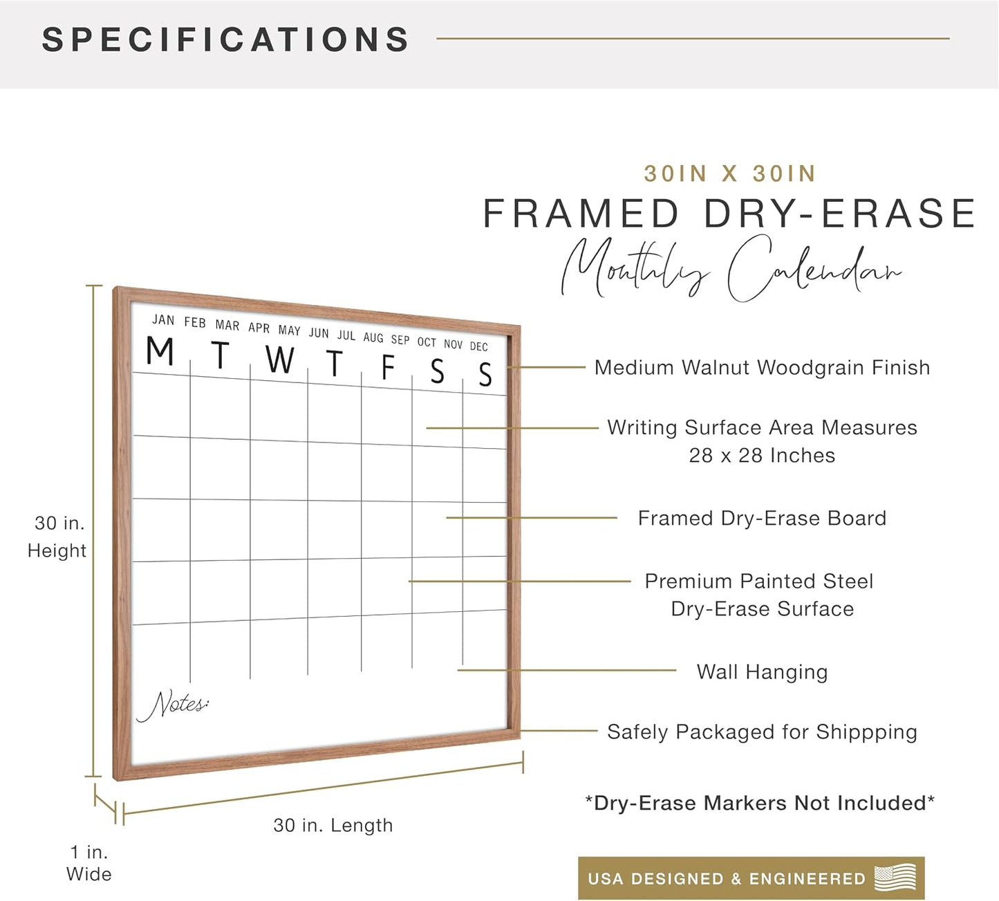 MCS Dry Erase Weekly Meal Planner Black Framed Calander Whiteboard, 11x24 | Dry Erase Weekly Meal Planner Black Framed Calander Whiteboard Frame, 11x24 Inch