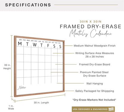 MCS Dry Erase Weekly Meal Planner Black Framed Calander Whiteboard, 11x24 | Dry Erase Weekly Meal Planner Black Framed Calander Whiteboard Frame, 11x24 Inch