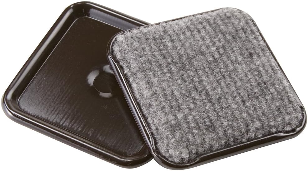SoftTouch 2-1/2" Square Reusable Carpet Bottom Furniture Caster Cups for Office Chairs, Desks, and Carts, Furniture Wheel Caster Cups for Carpet and Hardwood Surfaces, 12-Pack, Brown/Gray
