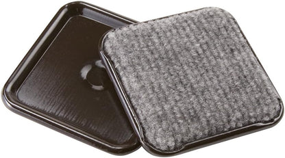 SoftTouch 2-1/2" Square Reusable Carpet Bottom Furniture Caster Cups for Office Chairs, Desks, and Carts, Furniture Wheel Caster Cups for Carpet and Hardwood Surfaces, 12-Pack, Brown/Gray