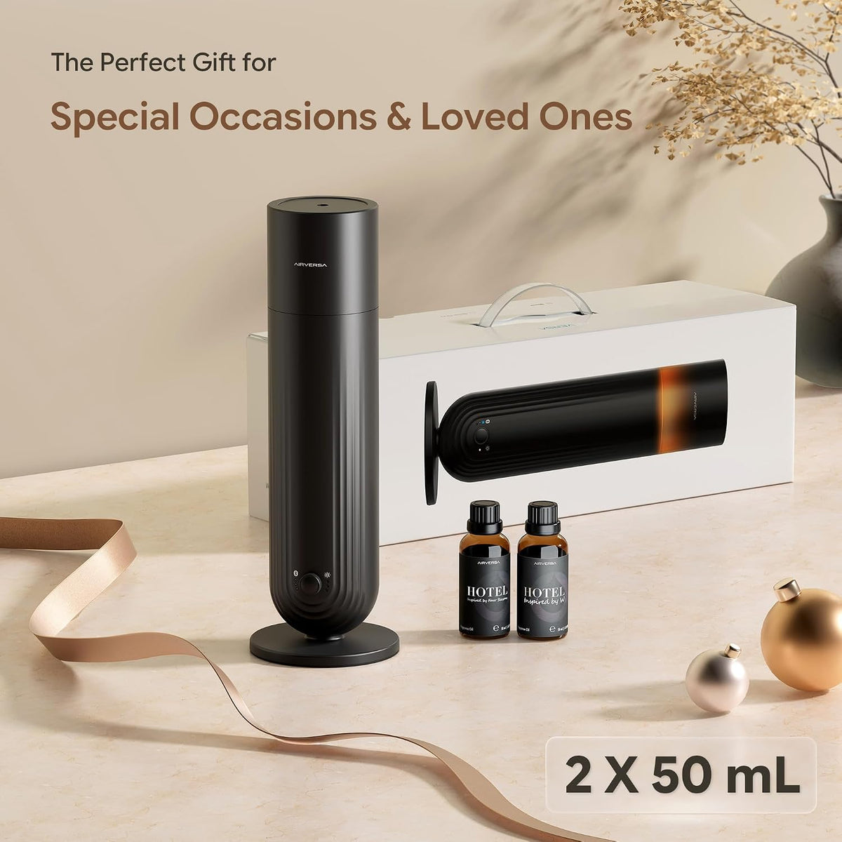 Airversa U1 Smart Hotel Waterless Diffuser with 100mL Oils Kit, Black