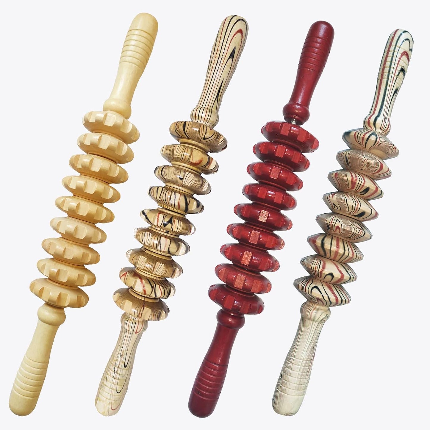 Wood Therapy Massage Tools Manual Massage Roller Stick for Body Sculpting, Maderoterapia Kit- Cellulite Massager for Muscle Pain Relief, Fascia, Cellulite