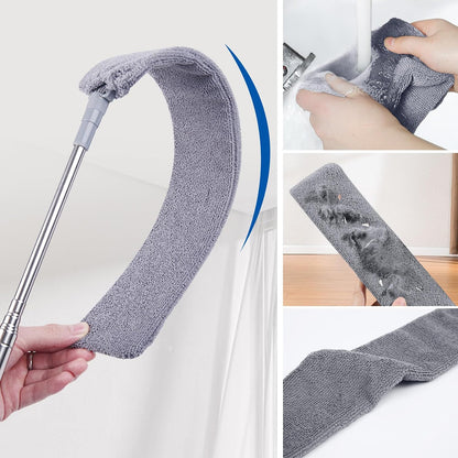 Retractable Gap Dust Cleaner Cleaning Tools with 2 Microfiber Dusting Cloths Long Handle 60inches Washable and Retractable Duster Brush for Cleaning Under Appliances Furniture Couch Fridge