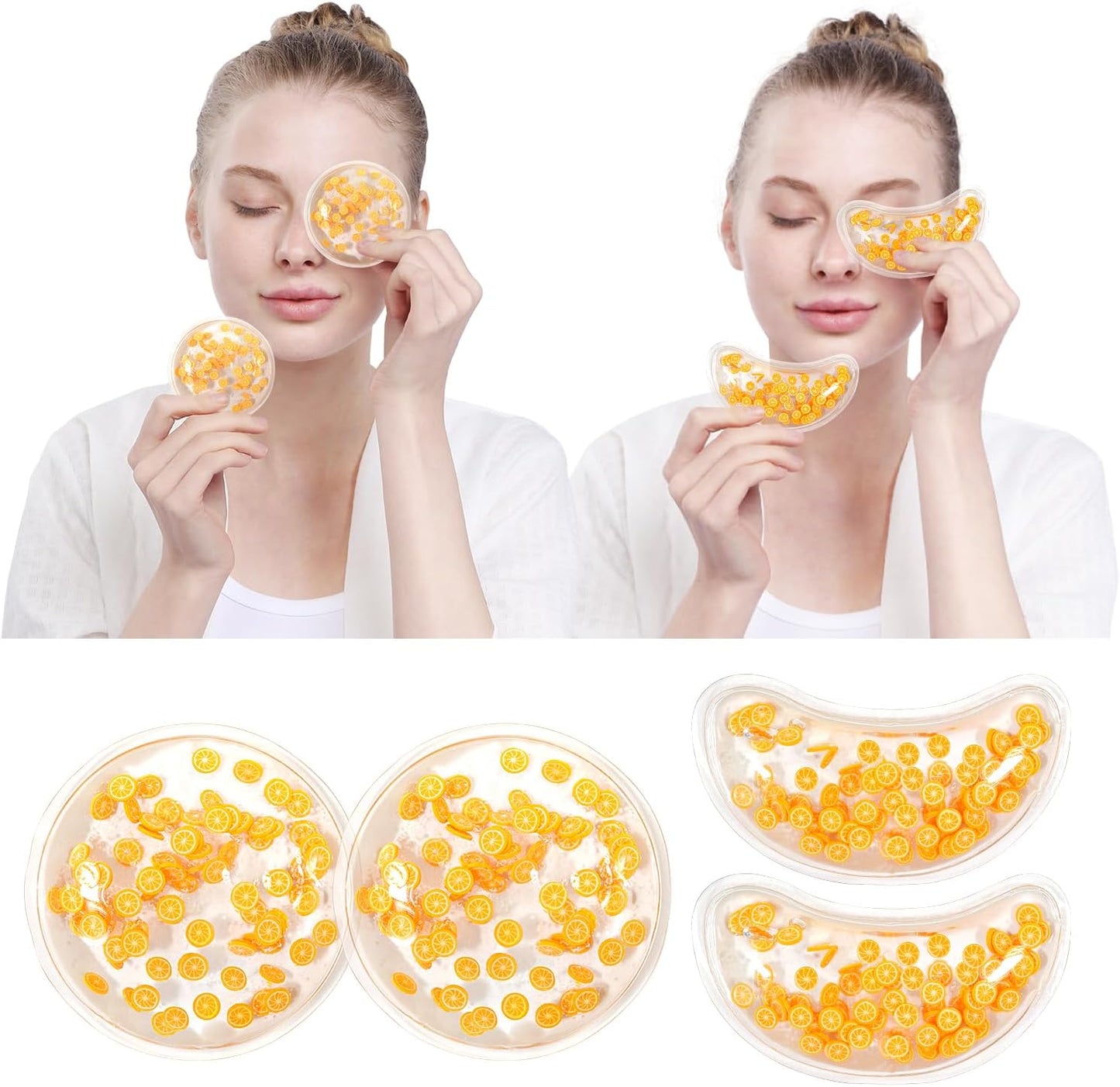 4PCS Gel Eye Ice Pack Set Reusable, Cold and Hot Compress for Eyes, Ice Pack for Eyes, Cooling Eye Pads for Eye Strain, Swelling, Redness, Dark Circles, Puffy Eyes, and Eye Recovery Surgery.