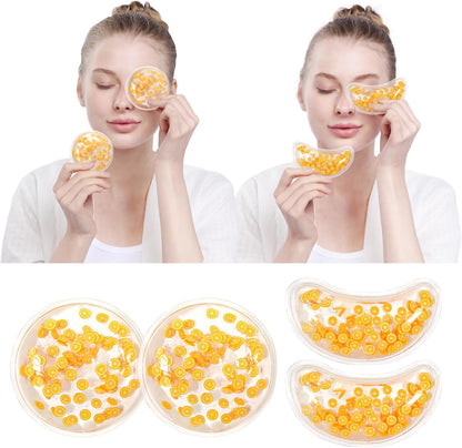 4PCS Gel Eye Ice Pack Set Reusable, Cold and Hot Compress for Eyes, Ice Pack for Eyes, Cooling Eye Pads for Eye Strain, Swelling, Redness, Dark Circles, Puffy Eyes, and Eye Recovery Surgery.