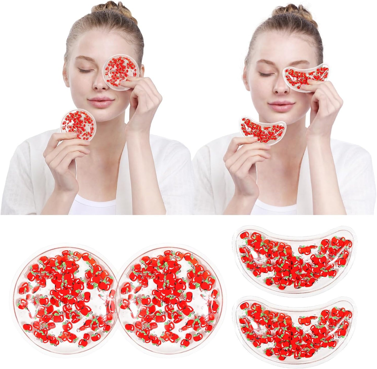 4PCS Gel Eye Ice Pack Set Reusable, Cold and Hot Compress for Eyes, Ice Pack for Eyes, Cooling Eye Pads for Eye Strain, Swelling, Redness, Dark Circles, Puffy Eyes, and Eye Recovery Surgery.
