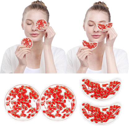 4PCS Gel Eye Ice Pack Set Reusable, Cold and Hot Compress for Eyes, Ice Pack for Eyes, Cooling Eye Pads for Eye Strain, Swelling, Redness, Dark Circles, Puffy Eyes, and Eye Recovery Surgery.