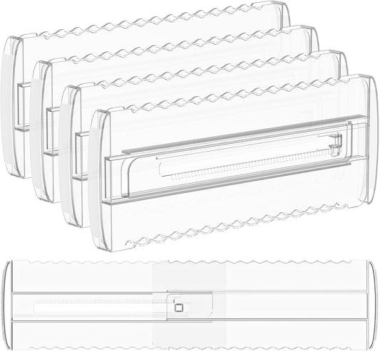 4 Pack 4" High Drawer Dividers for Clothes, 10.2"-16.5" Expandable | Dresser Drawer Organizers, Adjustable Plastic Clear Drawer Separators for Kitchen, Baby Clothing, Socks & Underwear Storage