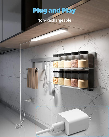 ASOKO Motion Sensor Dimmable Led Under Cabinet Light, 12" Cool White | ASOKO Motion Sensor Dimmable Led Under Cabinet Light, 12" Plug in Cool White 6000K Bar for Kitchen Counter Closet
