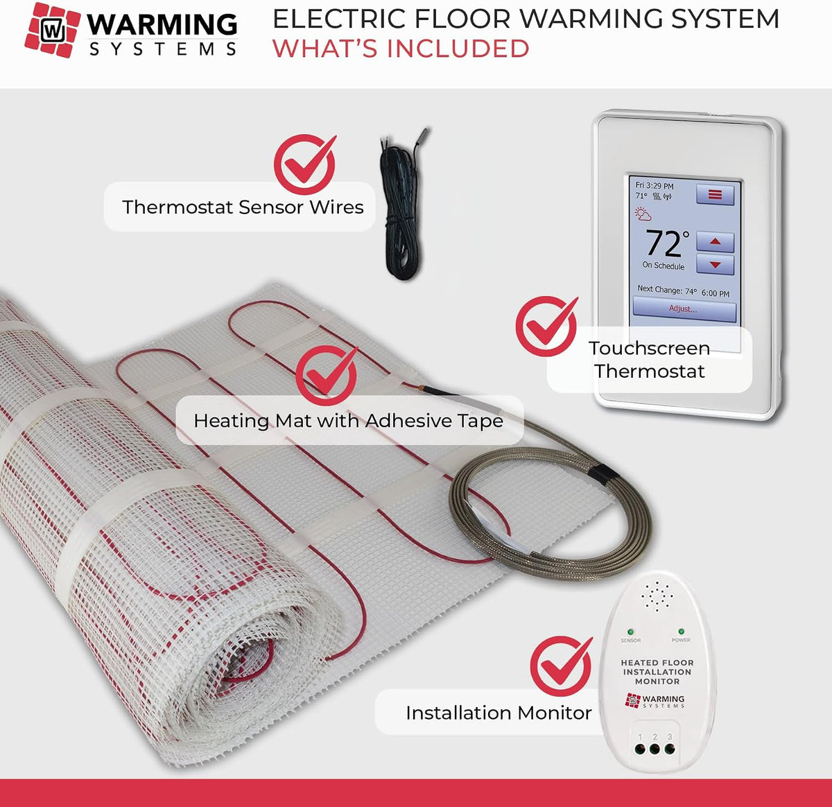 15 Sq Ft 120V Electric Floor Heating System Mat Kit