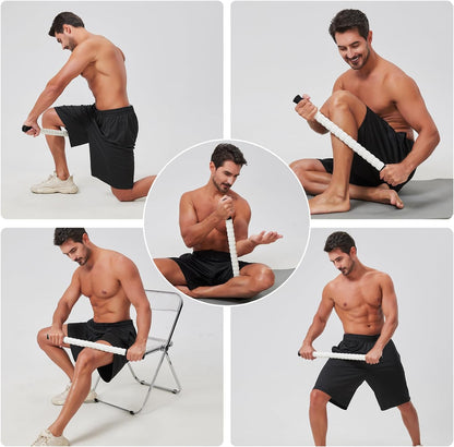 Wooden Cellulite Massage Roller for Legs and Thighs - Handheld Fascia Blaster Tool for Muscle Relief, Lymphatic Drainage & Body Sculpting - Anti Cellulite Massager for Women and Men (12 Wheel)