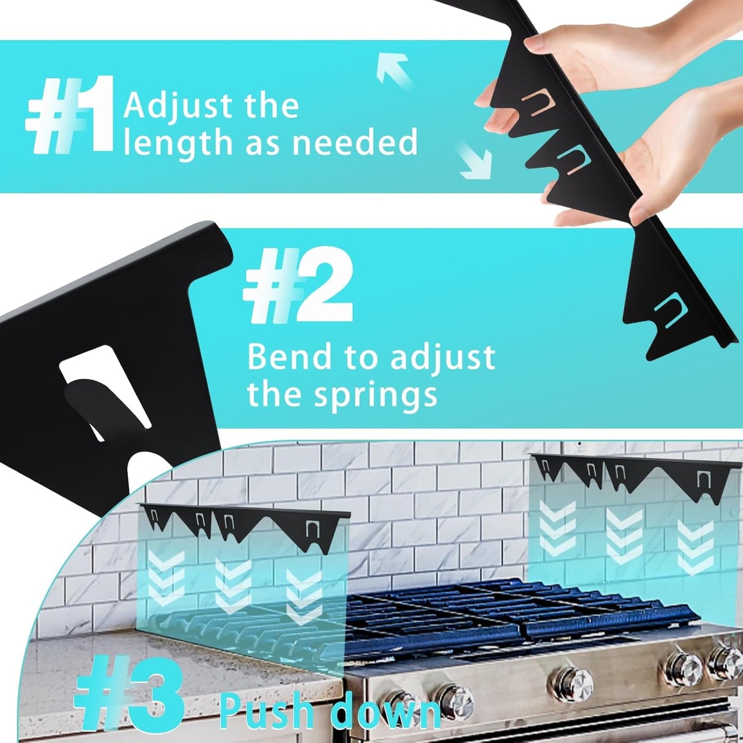 Stove Gap Covers Stainless Steel, 2 Pack Stove Gap Filler Easy Retractable Length 13.8" to 27.5", Width 0.79" Stove Gap Guards Range Trim Kit, Heat Resistant Guard Between Stove Top & Counter