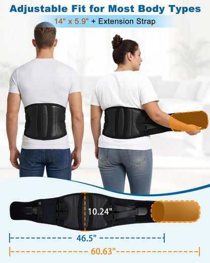Cordless Heating Pad for Back Pain & Period Cramps, Portable Back Heating Pad Belt Heated Back Brace Rechargeable Wireless Support, 3 Heat & Auto Shut Off, Gifts for Father Dad Men Women
