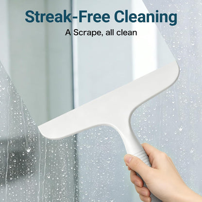 SetSail Shower Squeegee for Glass Doors,One-piece All Silicone Squeegee | Streak-Free Bathroom Squeegee for Shower Glass Window Mirror Tile Wall, Built-in Hook, Ergonomic Grip, Black（9.5-inch）