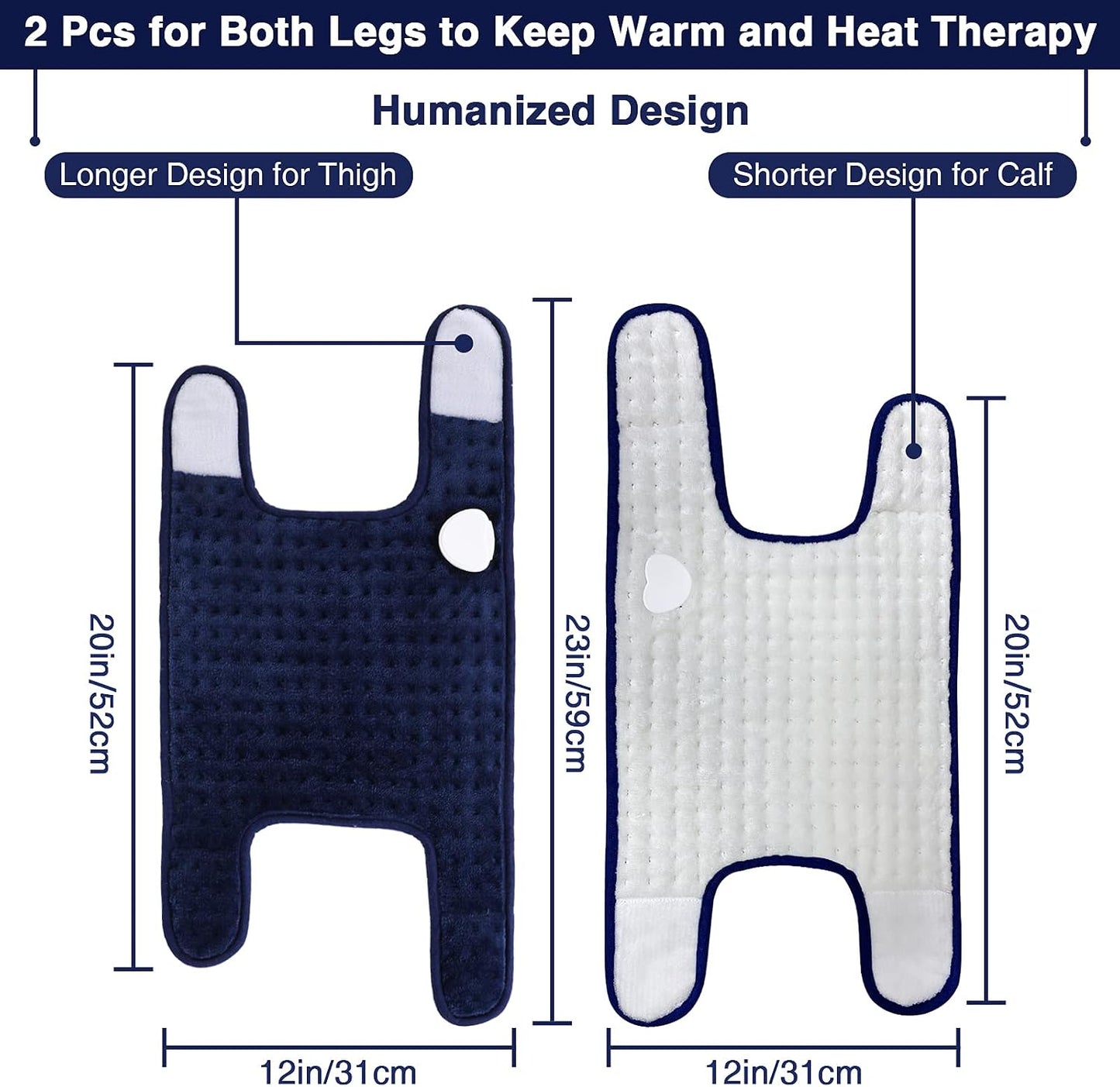 JOBYNA Heating Pad for Neck, Hands-Free Electric Heated Neck Wrap for Pain Relief, 29"×8'' Neck Heat Pad with 8.53ft Power Cord, Auto Shut Off,Size/Temperature/Time Adjustable（Navy）