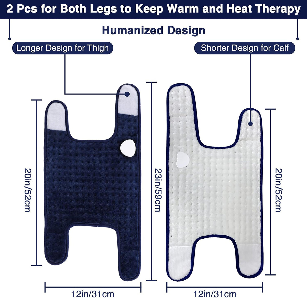 JOBYNA Heating Pad for Neck, Hands-Free Electric Heated Neck Wrap for Pain Relief, 29"×8'' Neck Heat Pad with 8.53ft Power Cord, Auto Shut Off,Size/Temperature/Time Adjustable（Navy）