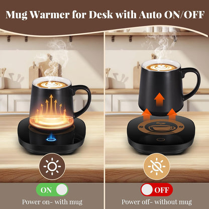 Coffee Mug Warmer for Desk with Auto Shut Off, Coffee Warmer with Auto Shut Off for Desk Office Home ((Valentines Day Coffee Gifts))