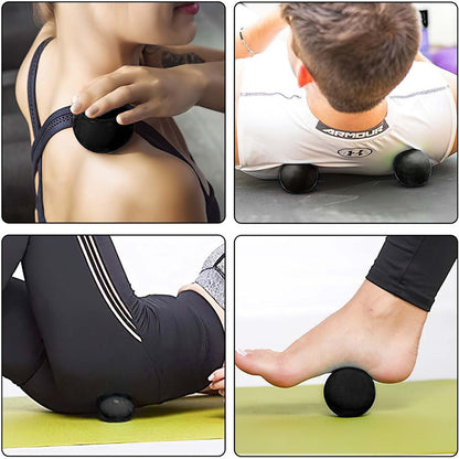 WOVTE Massage Lacrosse Ball Therapy for Sore Muscles Myofascial Release | Shoulders, Neck, Back, Foot, Body, Deep Tissue, Trigger Point, Muscle Knots, Yoga