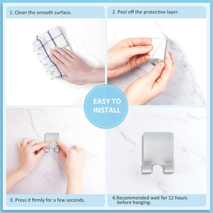 VIS'V Shower Wall Adhesive Razor Holder for His and Hers, Black, 2 Pcs | Metal Material, Compact Design, Peel and Stick, Fit for Smooth Flat Surfaces