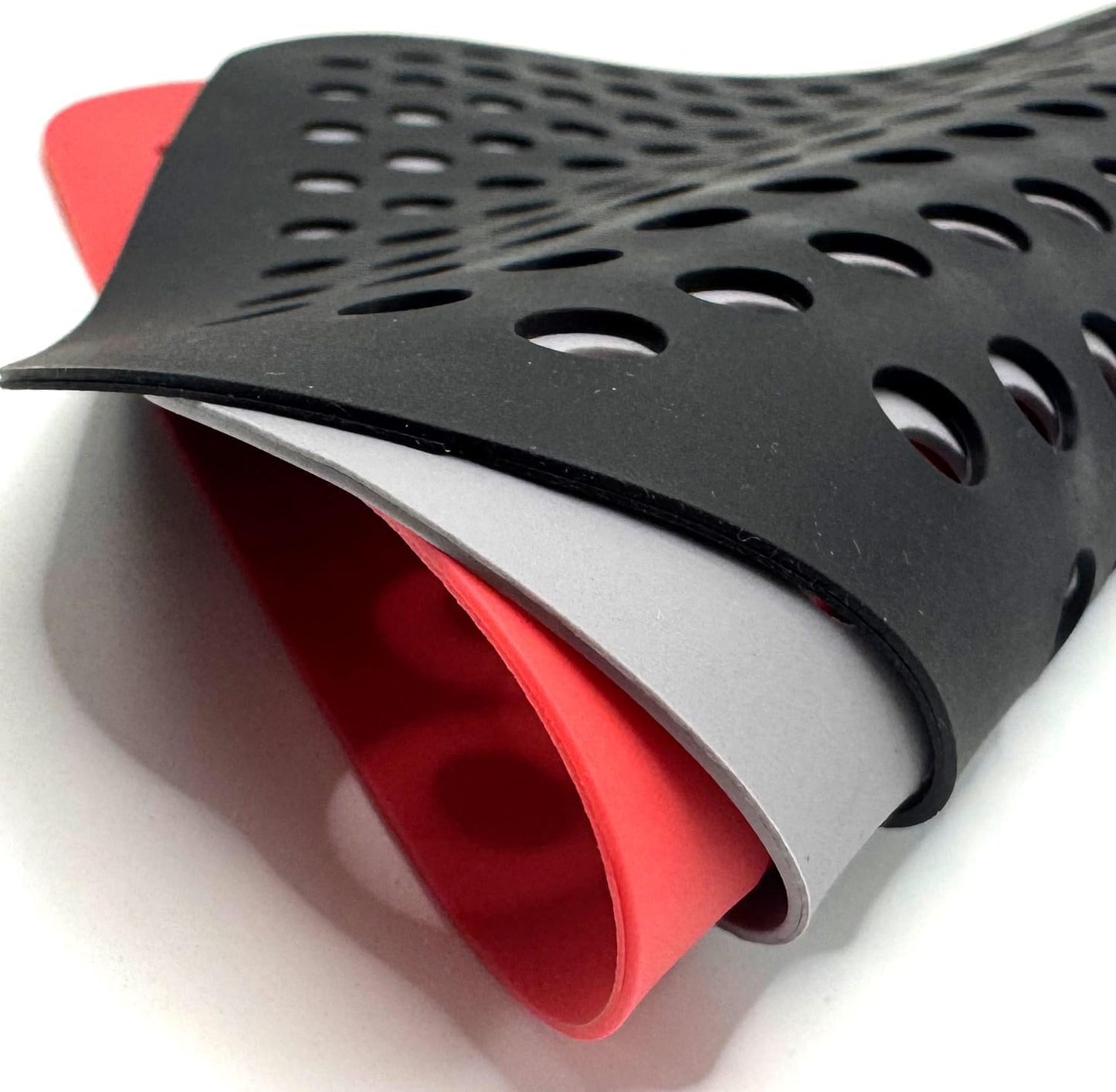 3 Pack 8.5" Reusable Square Silicone Air Fryer Liners Non-Stick, Easy-Clean Accessories Sheet Perfect for Quick Meals (Red&grey&black)