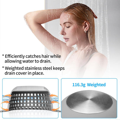 Aluvor Shower Drain Hair Catcher Bathtub Drain Cover Sink Drain Protector | Bathroom Sink & Bathtub Drain Strainer for Pop-Up & Regular Drains, Silver Grey