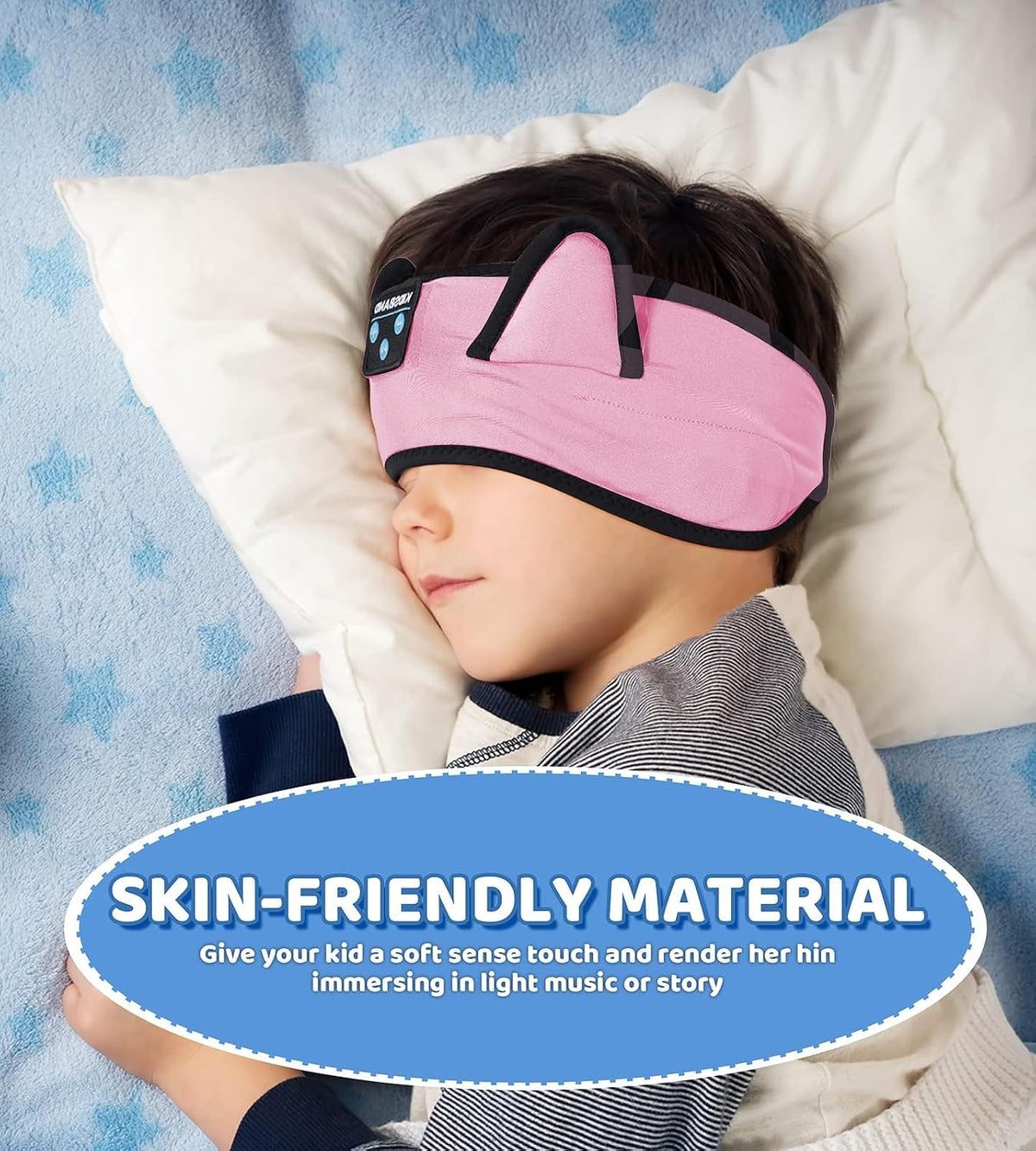 KIDSBAND Kids Bluetooth Headphones, Sleep Headband [Wireless & Wired Playback 2in1] Foldable Headphones for School/Travel/Tablet/Sleep