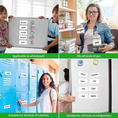 SVNOOC Dry Erase Stickers for Whiteboard Desk Refrigerator Home Office 4x6 in, Reusables Labels for Storage Bins (6 Pack)