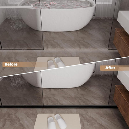 39” Transparent Shower Threshold Water Dam Stopper for Dry Wet Separation | Self Adhesive Collapsible Walk in Shower Splash Guard Seal Strip,Silicone Sink Edge Water Barrier for Bathroom,Kitchen
