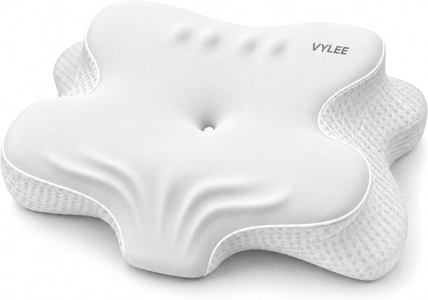 VYLEE Cervical Neck Pillow for Pain Relief, Ergonomic Memory Foam Pillow for Neck Support, Cooling Contour Orthopedic Pillow for Side, Back & Stomach Sleepers | Ergonomic contour pillow supports proper neck alignment for side, back & stomach sleepers