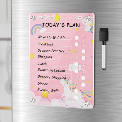 NiHome Chore Chart for Kids & Adults, Magnetic to Do List Board w/Stand | Acrylic Dry Erase Checklist & Routine Task Board, Fits Fridge Or Desk, 10 Sliders, ADHD Tools For Family Home Office School
