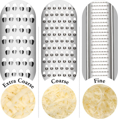 Cambom Lemon Zester Grater Three-piece Suit - Heavy Duty Kitchen Tool for Parmesan Cheese, Ginger, Garlic, Nutmeg, Chocolate, Vegetables，Fruits，Stainless Steel Grater Dishwasher Safe Black | 304 Stainless Steel, Sharp Tool for Parmesan Cheese, Ginger,