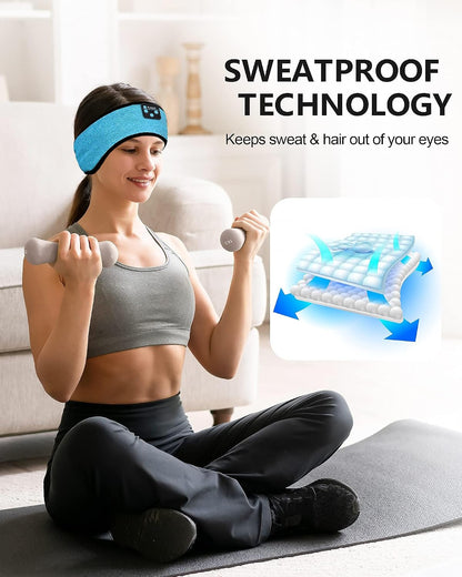 Sleep Headphones Headband, Bluetooth 5.4 Sleeping Headphones for Side Sleepers, Wireless Headband Headphones with Ultra-Thin Stereo Speakers for Sports, Workout, Travel, Meditation