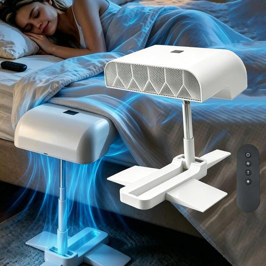 Bed Fan Under Sheets, Bed Fans for Cooling and Sleep Under Sheets, Rechargeable Cordless Bed Cooling Fan System With Remote, Quiet & Height Adjustable, Fits all Mattress Heights