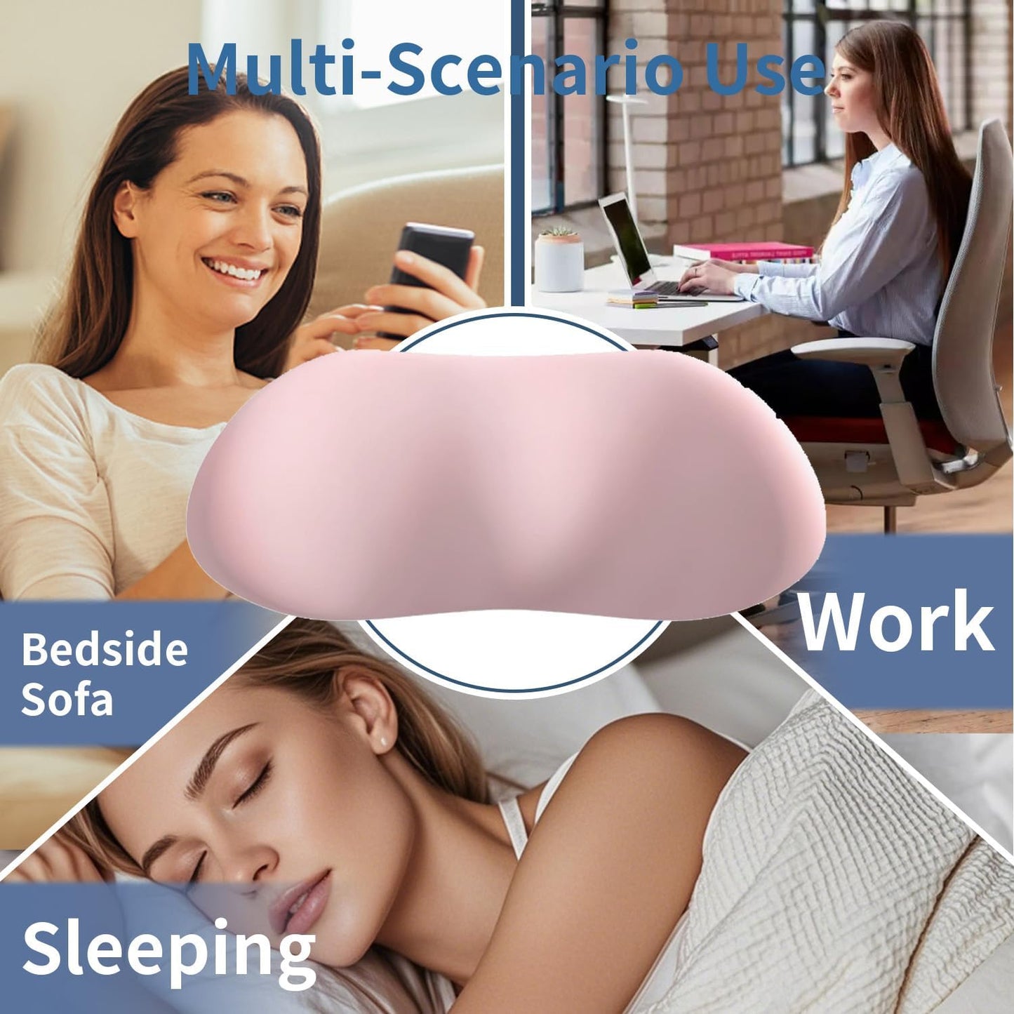 GDLKPS Sleep Lumbar Support Pillow is Used to Relieve Low Back Pain.Memory Foam Back Wedge Bolster Pillow for Side Sleepers for Car, Bed, Chair, Sofa Lower Back Pillow for Sleeping (Pink) (Pink)