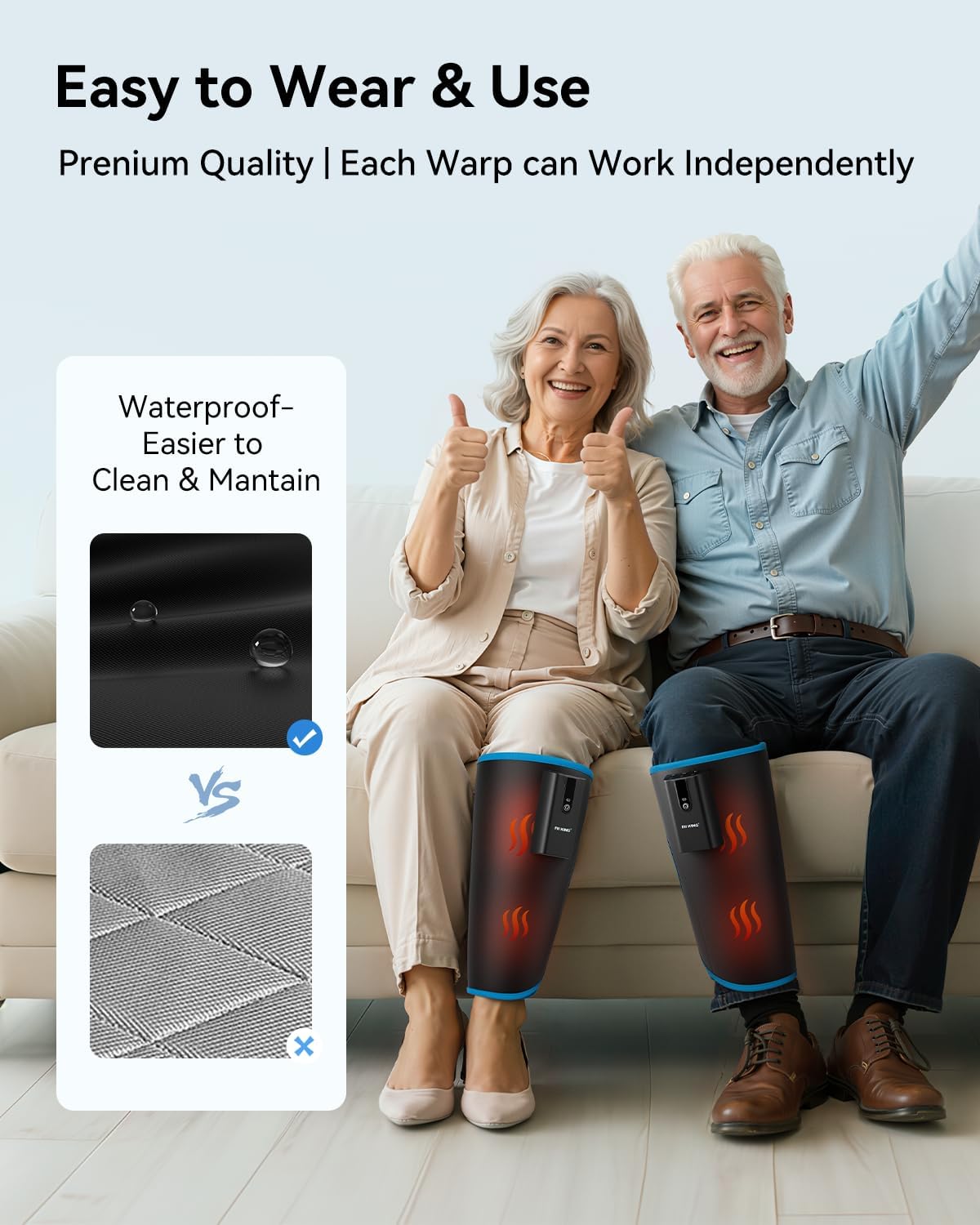 FIT KING Cordless Calf Compression Massager for Circulation and Pain Relief