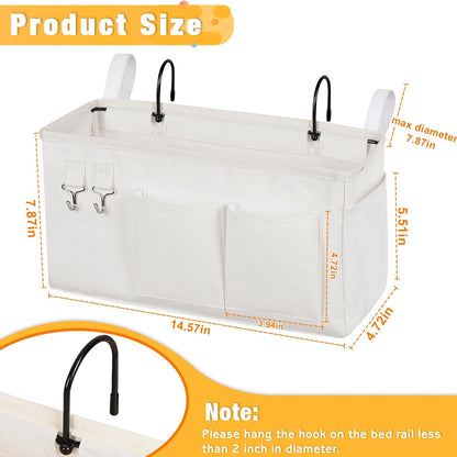 Lilithye Bedside Caddy, Bedside Storage Bag Hanging Organizer for Bunk Bed